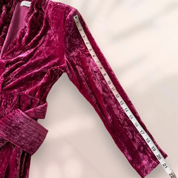 A.L.C. Kiera Velvet Dress Whimsigoth Fuchsia Pink Size 2 - Picture 8 of 13